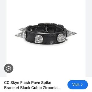 Pair of 2 CC skye spike leather bracelets